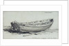 A coble hauled up on rollers on Yarmouth beach. Starbord quarter by Edward William Cooke