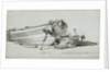 A coble on the beach at Yarmouth, starboard bow, with dan buoys and a fishing line tug by Edward William Cooke