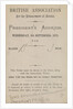 Invitation to the President's Address, British Association for the Advancement of Science, 6 September 1876 by Edward William Cooke