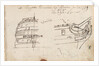 Annotated sketches of the stern, bow and figurehead of the Indiaman Houghton with inscription (on reverse) by Thomas Luny