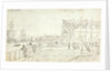 The 'Duchess of Atholl' being built at Blackwall with figures looking around the yard and shipping on the Thames by Henry Moses