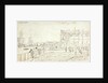 The 'Duchess of Atholl' being built at Blackwall with figures looking around the yard and shipping on the Thames by Henry Moses