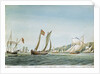 Sketch of various sorts of vessels in the Adriatic, including a zebeck [xebec], trabacolo [trabaccolo], a French courier and a gunboat settee by William Innes Pocock
