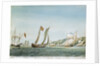 Sketch of various sorts of vessels in the Adriatic, including a zebeck [xebec], trabacolo [trabaccolo], a French courier and a gunboat settee by William Innes Pocock