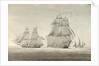 HMS 'Menelaus' and 'Eclair' with a settee by William Innes Pocock