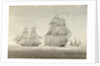 HMS 'Menelaus' and 'Eclair' with a settee by William Innes Pocock