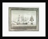 HMS 'Caledonia' in two positions by William Innes Pocock