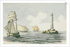 A Dutch Galliot, a Spanish felucca, a French Chasse-maree off the Eddystone lighthouse by Henry Studdy