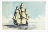 A brig of war on the starboard tack off the Lizard by Henry Studdy