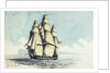 A brig of war on the starboard tack off the Lizard by Henry Studdy