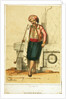 A moor from Algiers smoking a pipe with a view out to sea behind by Puvis Lasvalle