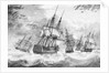 Five men-of-war in a breeze by D. Tandy