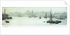 The Pool with barge and small boat, inscribed trial proof by William Lionel Wyllie