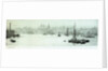 The Pool with barge and small boat, inscribed trial proof by William Lionel Wyllie
