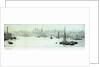 The Pool with barge and small boat, inscribed trial proof by William Lionel Wyllie