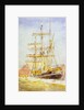'Discovery' bending sails by William Lionel Wyllie
