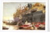 P&O liner coaling prior to embarkation, probably the 'Mongolia' (1922) by William Lionel Wyllie