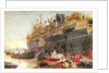 P&O liner coaling prior to embarkation, probably the 'Mongolia' (1922) by William Lionel Wyllie