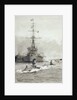 Submarines passing Dreadnought by William Lionel Wyllie