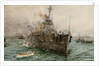 HMS 'Audacious' sinking off Loch Swilly after striking a mine, 27 October 1914 by William Lionel Wyllie