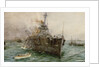 HMS 'Audacious' sinking off Loch Swilly after striking a mine, 27 October 1914 by William Lionel Wyllie