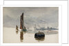 A Thames barge and a cement works by William Lionel Wyllie