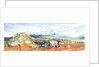 View of a Town on a Hill with Snow-capped Mountains Beyond by William Lionel Wyllie