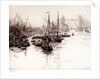 Eel boats off the Tower of London by William Lionel Wyllie