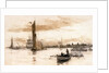 Greenwich with barges and other craft. by William Lionel Wyllie
