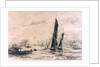 Barge and other craft on the river. 2. Trial proof by William Lionel Wyllie