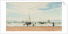 Fishing boats near a beach by William Lionel Wyllie