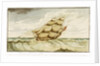 Naval sailing vessel underway, with inscription, 'Carrying Sail In Chase' by Edward Bamfylde Eagles
