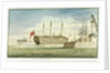 View of Portsmouth with a moored naval hulk by Edward Bamfylde Eagles