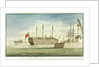 View of Portsmouth with a moored naval hulk by Edward Bamfylde Eagles