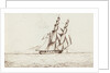 Bow view of the 'Waterwitch' upon the starboard tack by Edward Bamfylde Eagles