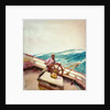 Negro at the wheel of a sailing vessel by John Fraser