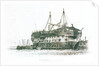 Prison-ship in Portsmouth Harbour with the convicts going on board by Edward William Cooke