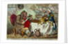 John Bull taking a Luncheon:  - or - British Cooks, cramming Old Grumble-Gizzard, with Bonne-Chere by James Gillray