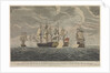 The brave Captain Tyrrel in the 'Buckingham' of 66 guns & 472 men defeating the 'Florissant', 'Aigrette' & 'Atlante', three French Ships of War, the 3rd of November 1758 by Francis Swaine