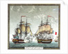 Battle between 32-gun French frigate 'Surveillante' and English 32-gun frigate 'Quebec' by Angeli