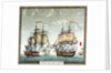 Battle between 32-gun French frigate 'Surveillante' and English 32-gun frigate 'Quebec' by Angeli