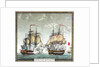 Battle between 32-gun French frigate 'Surveillante' and English 32-gun frigate 'Quebec' by Angeli