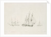 A 60-gun frigate of new construction, with a 38-gun frigate and a cutter nearby by Samuel Rawle