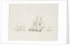 A 60-gun frigate of new construction, with a 38-gun frigate and a cutter nearby by Samuel Rawle