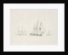 A 60-gun frigate of new construction, with a 38-gun frigate and a cutter nearby by Samuel Rawle