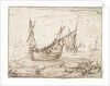 A herring buss catching a large fish by Hendrick Cornelisz Vroom