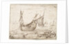 A herring buss catching a large fish by Hendrick Cornelisz Vroom