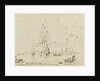 Sketch of shipping off a high coast by Samuel Scott
