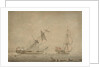 'La Blanche' towing 'La Pique', a French prize, 1795 by Robert Dodd