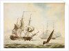 A frigate off Gibraltar by J. Richbell